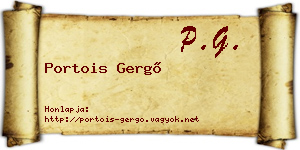 Portois Gergő névjegykártya
